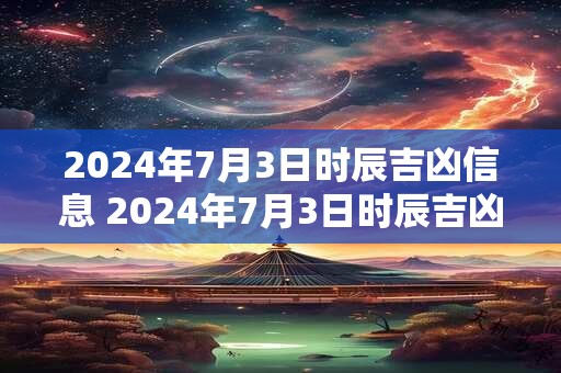 2024年7月3日时辰吉凶信息 2024年7月3日时辰吉凶对照表