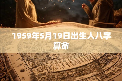 1959年5月19日出生人八字算命