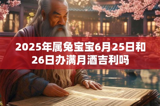 2025年属兔宝宝6月25日和26日办满月酒吉利吗