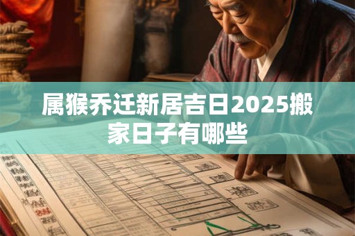 属猴乔迁新居吉日2025搬家日子有哪些