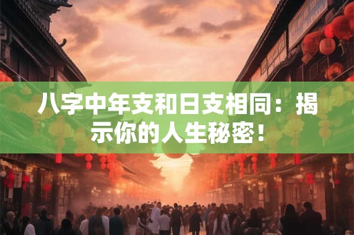 八字中年支和日支相同:揭示你的人生秘密! 八字中年支和日支相同:揭示你的人生秘密!