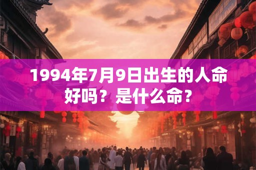1994年7月9日出生的人命好吗？是什么命？