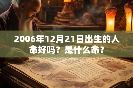 2006年12月21日出生的人命好吗？是什么命？