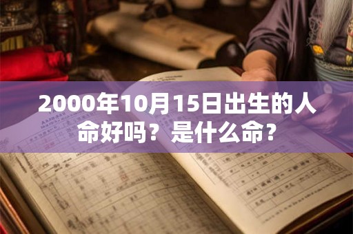 2000年10月15日出生的人命好吗？是什么命？