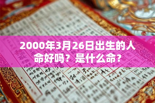 2000年3月26日出生的人命好吗？是什么命？