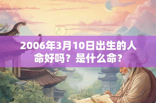 2006年3月10日出生的人命好吗？是什么命？