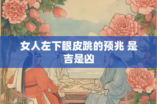 女人左下眼皮跳的预兆 是吉是凶