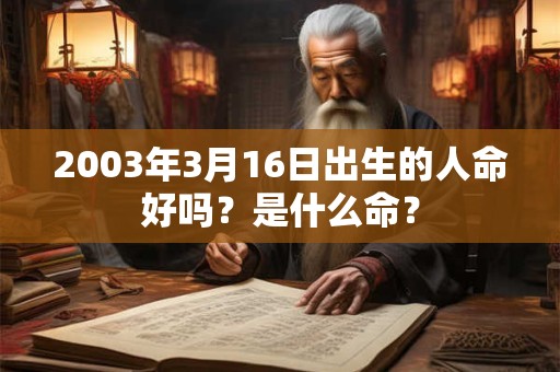 2003年3月16日出生的人命好吗？是什么命？