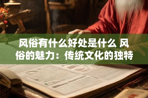风俗有什么好处是什么 风俗的魅力:传统文化的独特价值 风俗有什么好处是什么 风俗的魅力:传统文化的独特价值