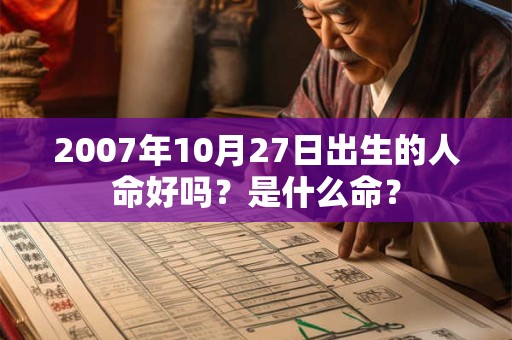 2007年10月27日出生的人命好吗？是什么命？