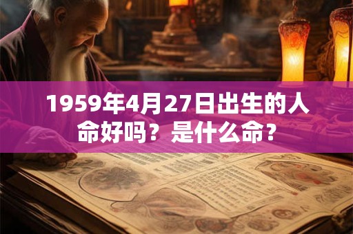 1959年4月27日出生的人命好吗？是什么命？