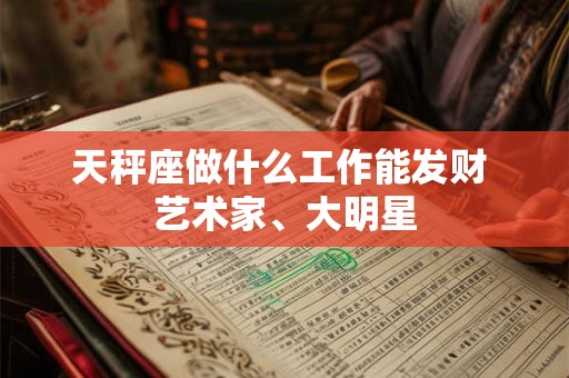 天秤座做什么工作能发财 艺术家、大明星