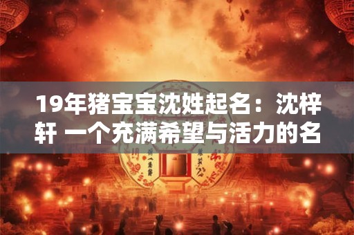 19年猪宝宝沈姓起名:沈梓轩 一个充满希望与活力的名字 19年猪宝宝沈姓起名:沈梓轩 一个充满希望与活力的名字