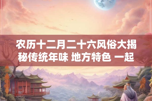 农历十二月二十六风俗大揭秘传统年味 地方特色 一起感受! 农历十二月二十六风俗大揭秘传统年味 地方特色 一起感受!