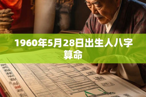 1960年5月28日出生人八字算命
