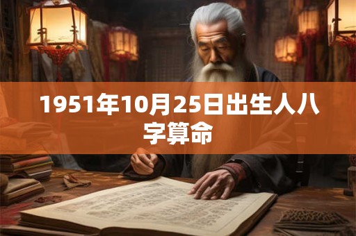 1951年10月25日出生人八字算命