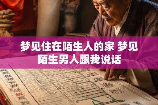 详细阅读:梦见住在陌生人的家 梦见陌生男人跟我说话 梦见住在陌生人的家 梦见陌生男人跟我说话