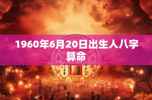 1960年6月20日出生人八字算命