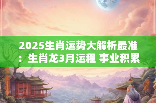 2025生肖运势大解析最准：生肖龙3月运程 事业积累出成绩