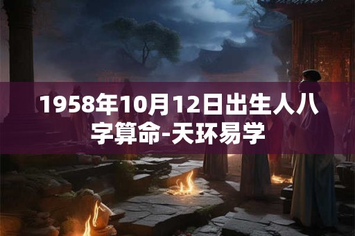1958年10月12日出生人八字算命-天环易学