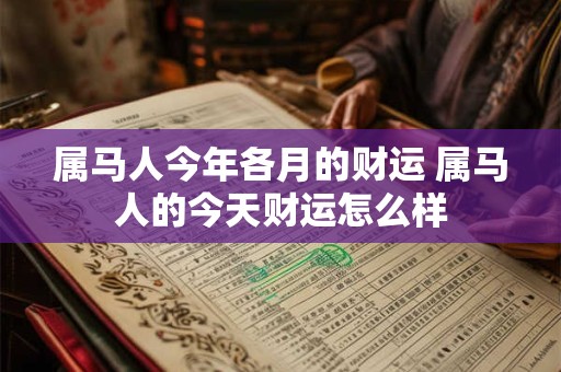 属马人今年各月的财运 属马人的今天财运怎么样