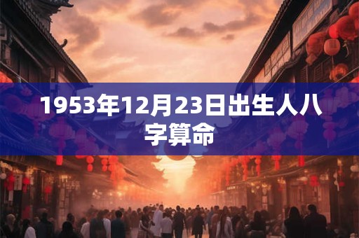 1953年12月23日出生人八字算命
