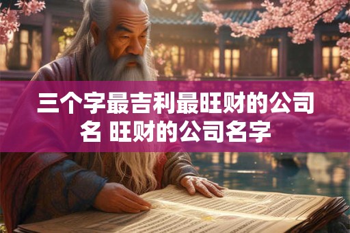 三个字最吉利最旺财的公司名 旺财的公司名字 三个字最吉利最旺财的公司名 旺财的公司名字