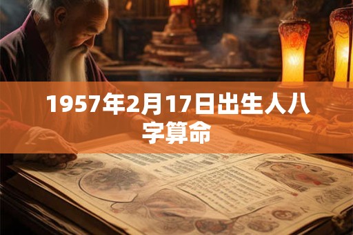 详细阅读:1957年2月17日出生人八字算命 1957年2月17日出生人八字算命