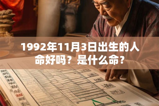 1992年11月3日出生的人命好吗？是什么命？