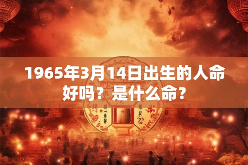 1965年3月14日出生的人命好吗？是什么命？
