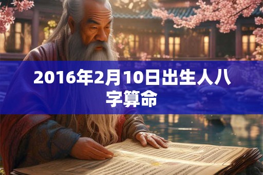 2016年2月10日出生人八字算命