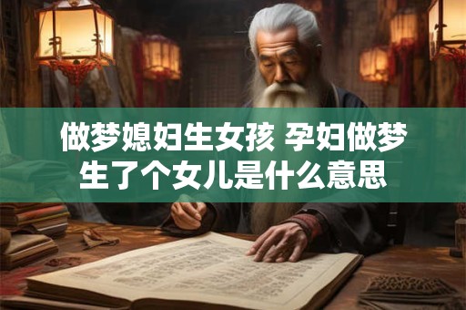 做梦媳妇生女孩 孕妇做梦生了个女儿是什么意思