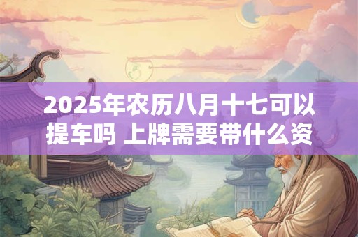 2025年农历八月十七可以提车吗 上牌需要带什么资料