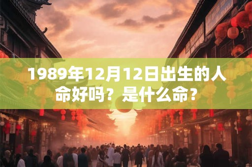 1989年12月12日出生的人命好吗？是什么命？