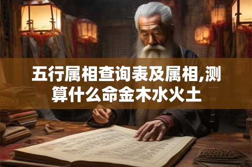五行属相查询表及属相,测算什么命金木水火土