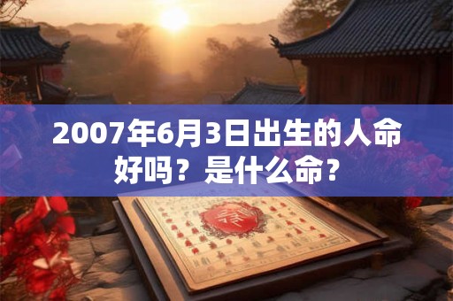 2007年6月3日出生的人命好吗？是什么命？