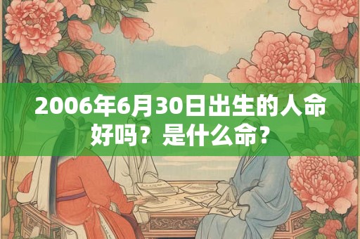 2006年6月30日出生的人命好吗？是什么命？