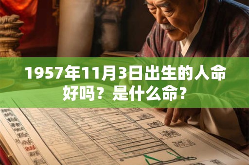 1957年11月3日出生的人命好吗？是什么命？