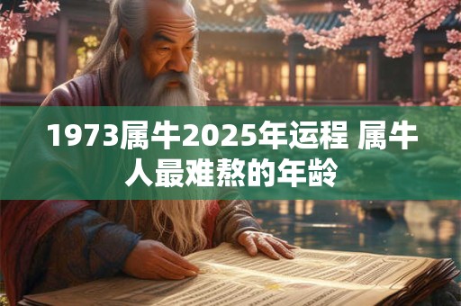 1973属牛2026年运程 属牛人最难熬的年龄
