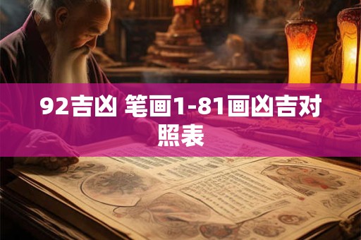 92吉凶 笔画1-81画凶吉对照表
