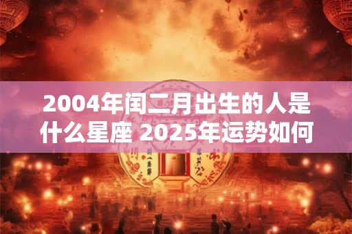 2004年闰二月出生的人是什么星座 2025年运势如何