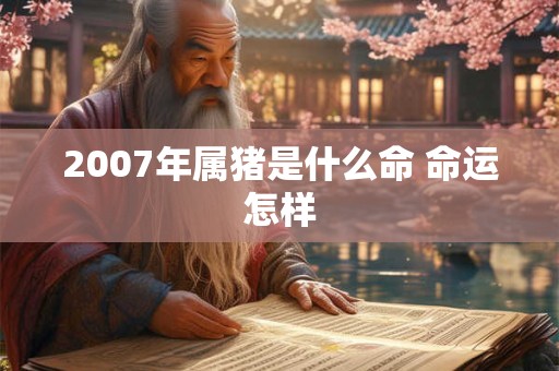 2007年属猪是什么命 命运怎样