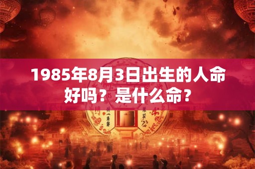 1985年8月3日出生的人命好吗？是什么命？