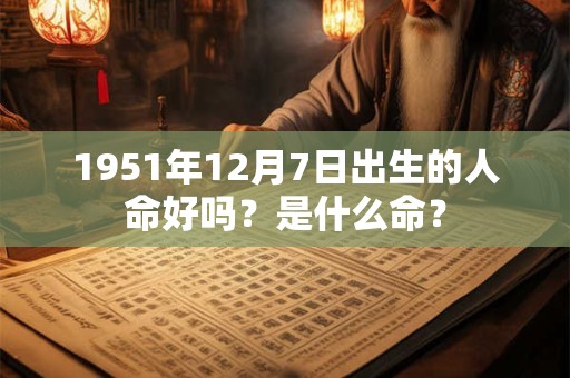 1951年12月7日出生的人命好吗？是什么命？