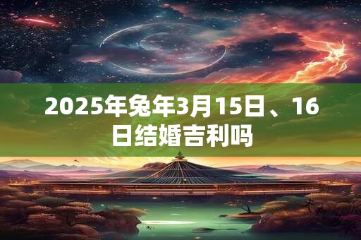 2025年兔年3月15日、16日结婚吉利吗