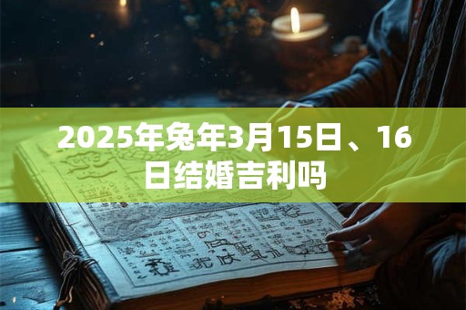 2025年兔年3月15日、16日结婚吉利吗
