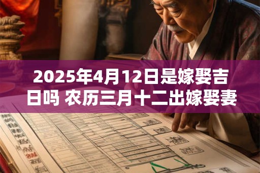 2025年4月12日是嫁娶吉日吗 农历三月十二出嫁娶妻如何