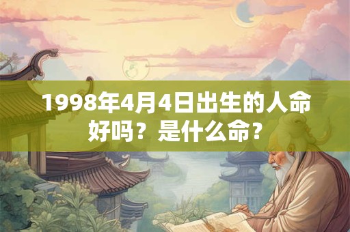 1998年4月4日出生的人命好吗？是什么命？