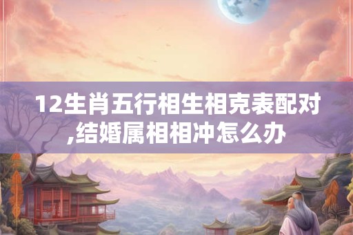 12生肖五行相生相克表配对,结婚属相相冲怎么办