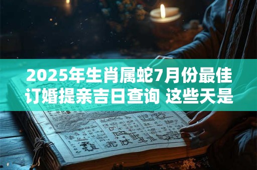 2025年生肖属蛇7月份最佳订婚提亲吉日查询 这些天是好日子
